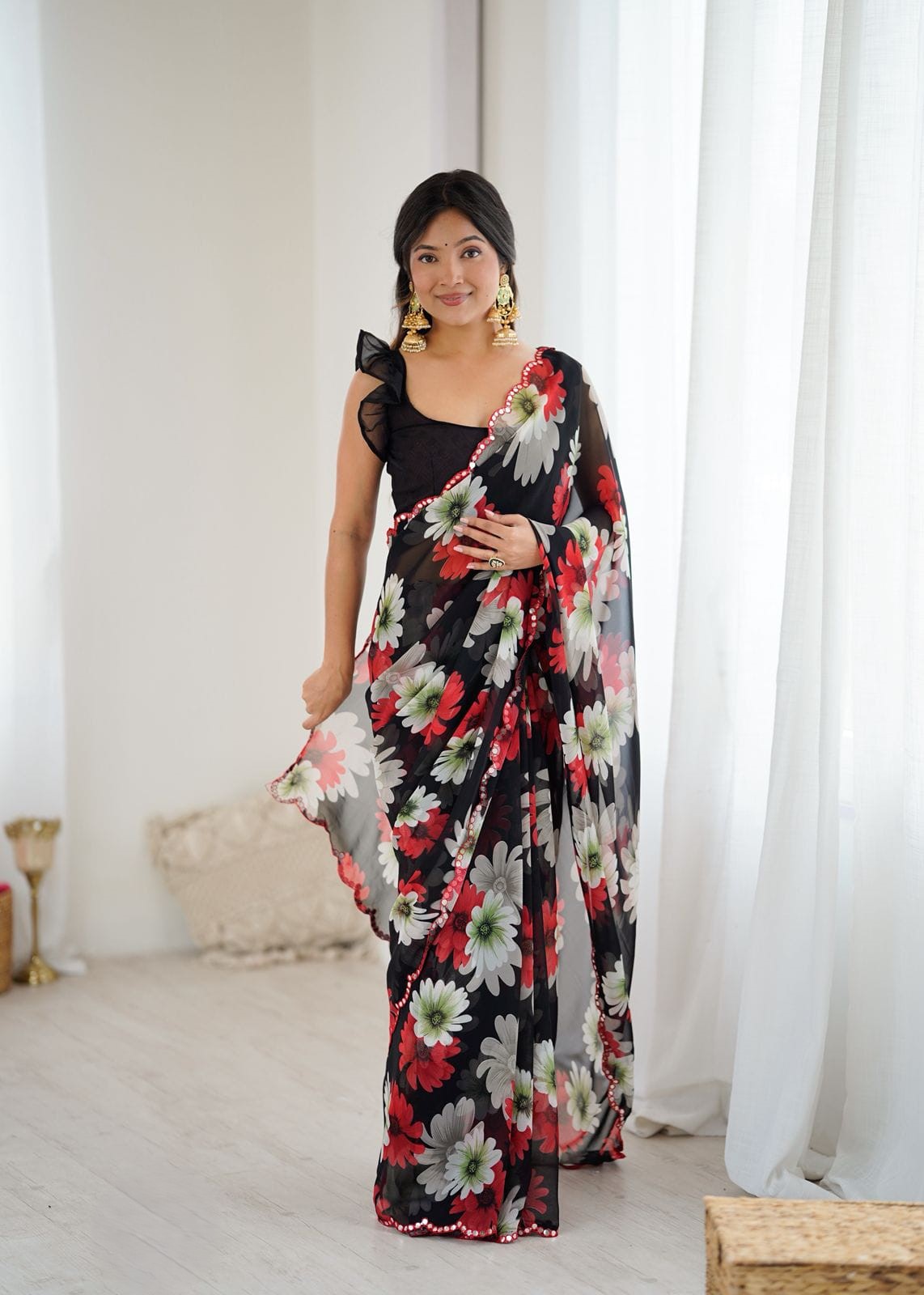 Elegant Sequin Work Designer Saree